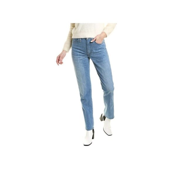 Frame Womens Le'Garcon Jeans Blue Whiskered Pockets Medium‎ Wash Denim Zipper 27 - Picture 1 of 9